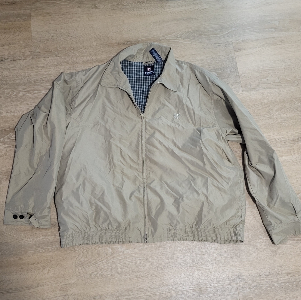 Chaps Bomber Jacket Harrington Dad's Coat Plaid Lined Full Zip Retro 90s XXLT